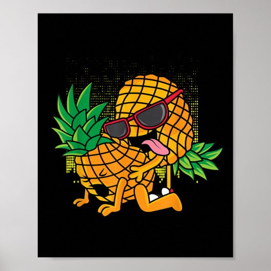 Grappige Tropical Fruit Humor Kleding, Co. Upside Poster (Voorkant)