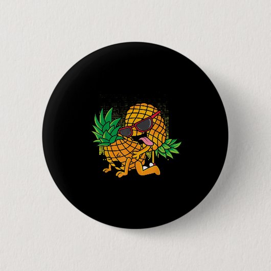 Grappige Tropical Fruit Humor Kleding, Co. Upside Ronde Button 5,7 Cm (Voorkant)