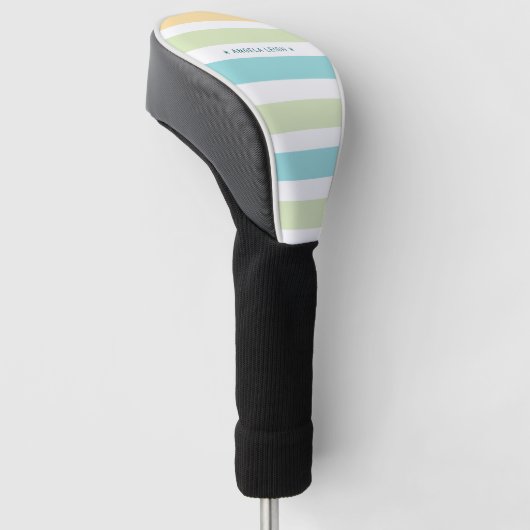 Grappige Tropics Cabana Stripes Golfheadcover (Schuin)