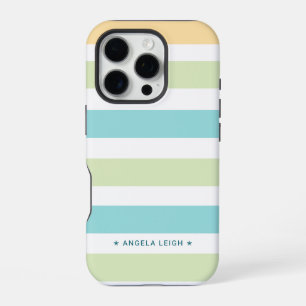 Grappige Tropics Cabana Stripes iPhone 16 Pro Hoesje