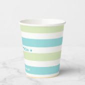 Grappige Tropics Cabana Stripes Papieren Bekers (Links)