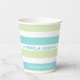 Grappige Tropics Cabana Stripes Papieren Bekers