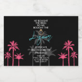 Grappige Tropische Bachelorette Weekend Mini drank Likeurfles Etiket (Enkel label)