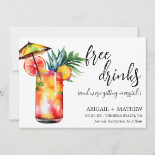 Grappige Tropische Drankjes Cocktail Trend Foto Br Save The Date