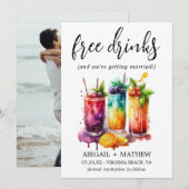 Grappige Tropische Fruit Cocktails Drank Foto Brui Save The Date (Voorkant / Achterkant)