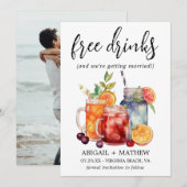 Grappige Tropische Fruit Cocktails Drank Foto Brui Save The Date (Voorkant / Achterkant)