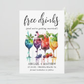 Grappige Tropische Fruit Cocktails Drank Foto Brui Save The Date (Staand voorkant)