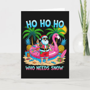 Grappige Tropische Kerstman Kerstvakantie Strand C Kaart