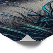 Grappige tropische kerstvuurtoren Blauwgroen rood Poster (Hoek)