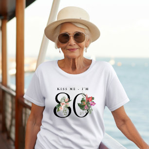 Grappige Tropische Kus Me Ik Ben 80 T-shirt