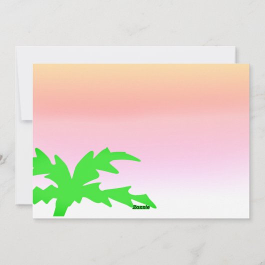 Grappige Tropische Palmboom Kerstkaart (Achterkant)