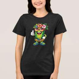 Grappige Tropische Pickleball Strand Sfeer Hawaï Tri-Blend Shirt