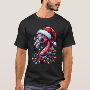 Grappige Tropische Roze Flamingo Kerstmis in juli  T-shirt