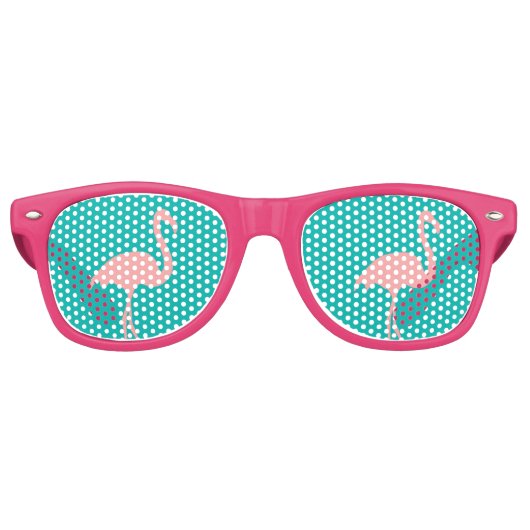 Grappige tropische roze flamingo vogel party tinte retro zonnebril (Voorkant)