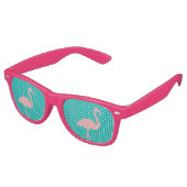 Grappige tropische roze flamingo vogel party tinte retro zonnebril (Gekanteld)