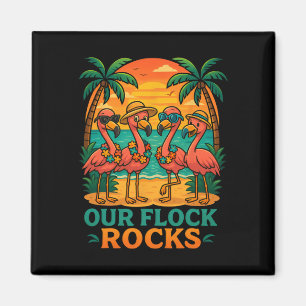 Grappige Tropische Strandvakantie Roze Flamingo Magneet