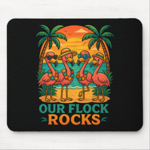 Grappige Tropische Strandvakantie Roze Flamingo  Muismat