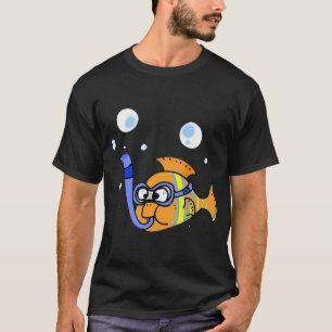 Grappige tropische vis cartoon t-shirt