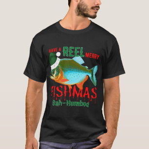 Grappige Tropische Vissende Kerstman Kerst op de B T-shirt