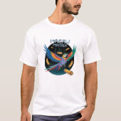 Grappige tropische vogels: Macaw Design T-shirt (Voorkant)