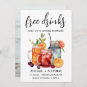 Grappige Tropische Vruchtencocktails Drank Foto Br Save The Date (Voorkant / Achterkant)