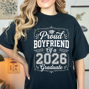 Grappige Trots Boyfriend Afstudeerklas 2026 T-shirt