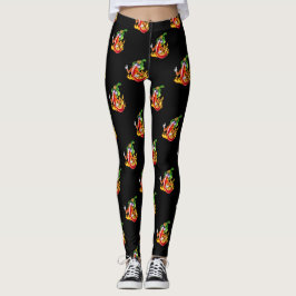 Grappige trotse brandweerman chili in brand geeft  leggings
