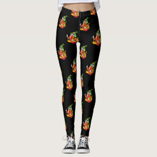 Grappige trotse brandweerman chili in brand geeft leggings