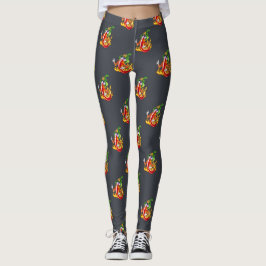 Grappige trotse brandweerman chili in brand geeft  leggings
