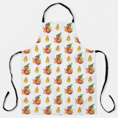 Grappige trotse brandweerman chili in brand geeft  schort (Voorkant)