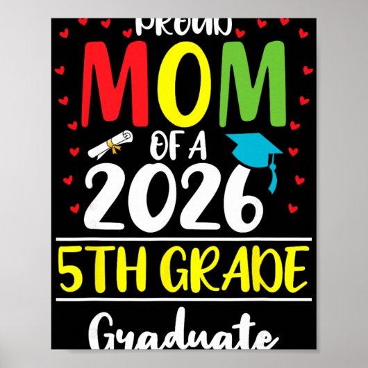 Grappige trotse moeder van een Cl van 2026 5e klas Poster (Voorkant)
