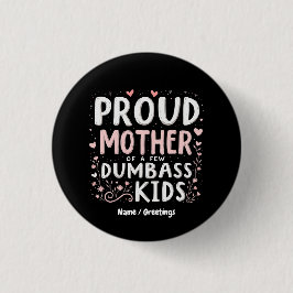 Grappige trotse moeder van een paar slimme Kindere Ronde Button 3,2 Cm
