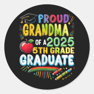 Grappige trotse oma van een CL van 2025 5e klas Af Ronde Sticker