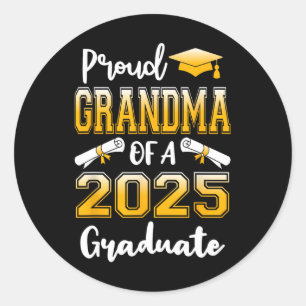 Grappige trotse oma van een CL van 2025 Afstuderen Ronde Sticker