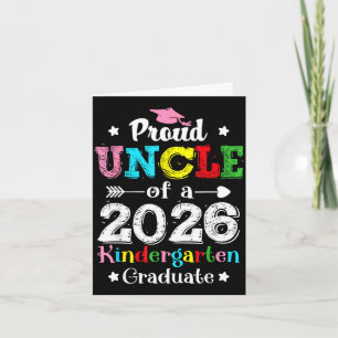 Grappige trotse oom van een kleuterklas eindexamen kaart