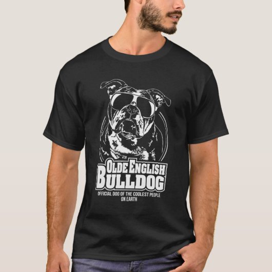Grappige trotse oude Engelse Bulldog coolste mense T-shirt (Voorkant)
