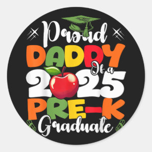 Grappige trotse papa van een CL van 2025 Pre-K Afs Ronde Sticker
