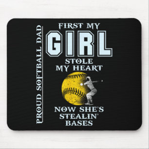 Grappige trotse Softball papa - Meisje stal mijn h Muismat