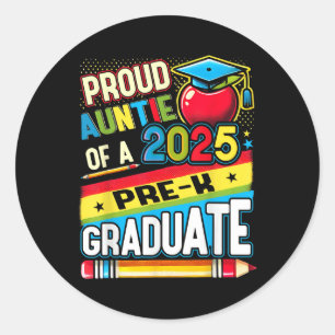 Grappige trotse tante van een CL van 2025 pre-k Af Ronde Sticker