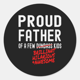 Grappige trotse vader van een paar briljante hilar ronde sticker