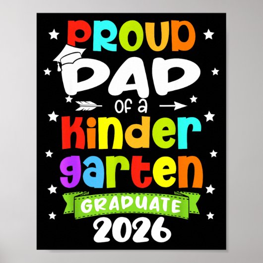 Grappige trotse vader van eindexamenklas 2026 kleu poster (Voorkant)