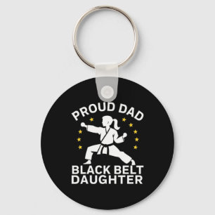 Grappige trotse vader zwarte band dochter karate v sleutelhanger