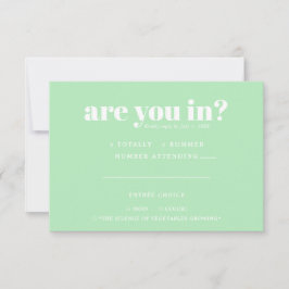 Grappige Trouw-RSVP | 70s-typografie Aankondiging