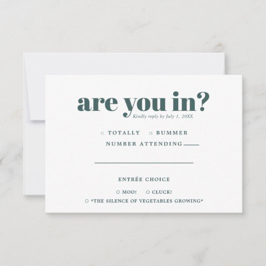 Grappige Trouw-RSVP | 70s-typografie Aankondiging (Voorkant)
