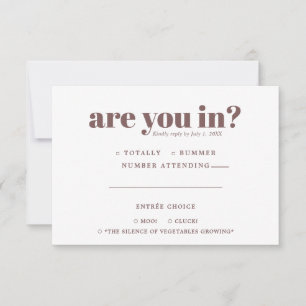 Grappige Trouw-RSVP   70s-typografie Aankondiging