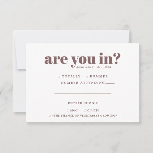 Grappige Trouw-RSVP | 70s-typografie Aankondiging (Voorkant)