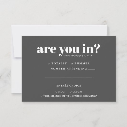 Grappige Trouw-RSVP | 70s-typografie Aankondiging (Voorkant)