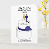 Grappige trouwdag Gefeliciteerd Aanpasbare auto Kaart (Gele Bloem)