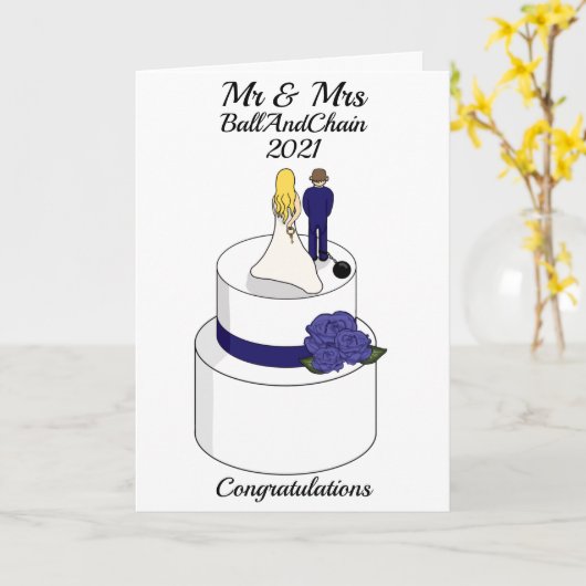 Grappige trouwdag Gefeliciteerd Aanpasbare auto Kaart (Gele Bloem)