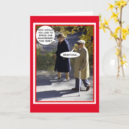 Grappige trouwdag kaart (Gele Bloem)